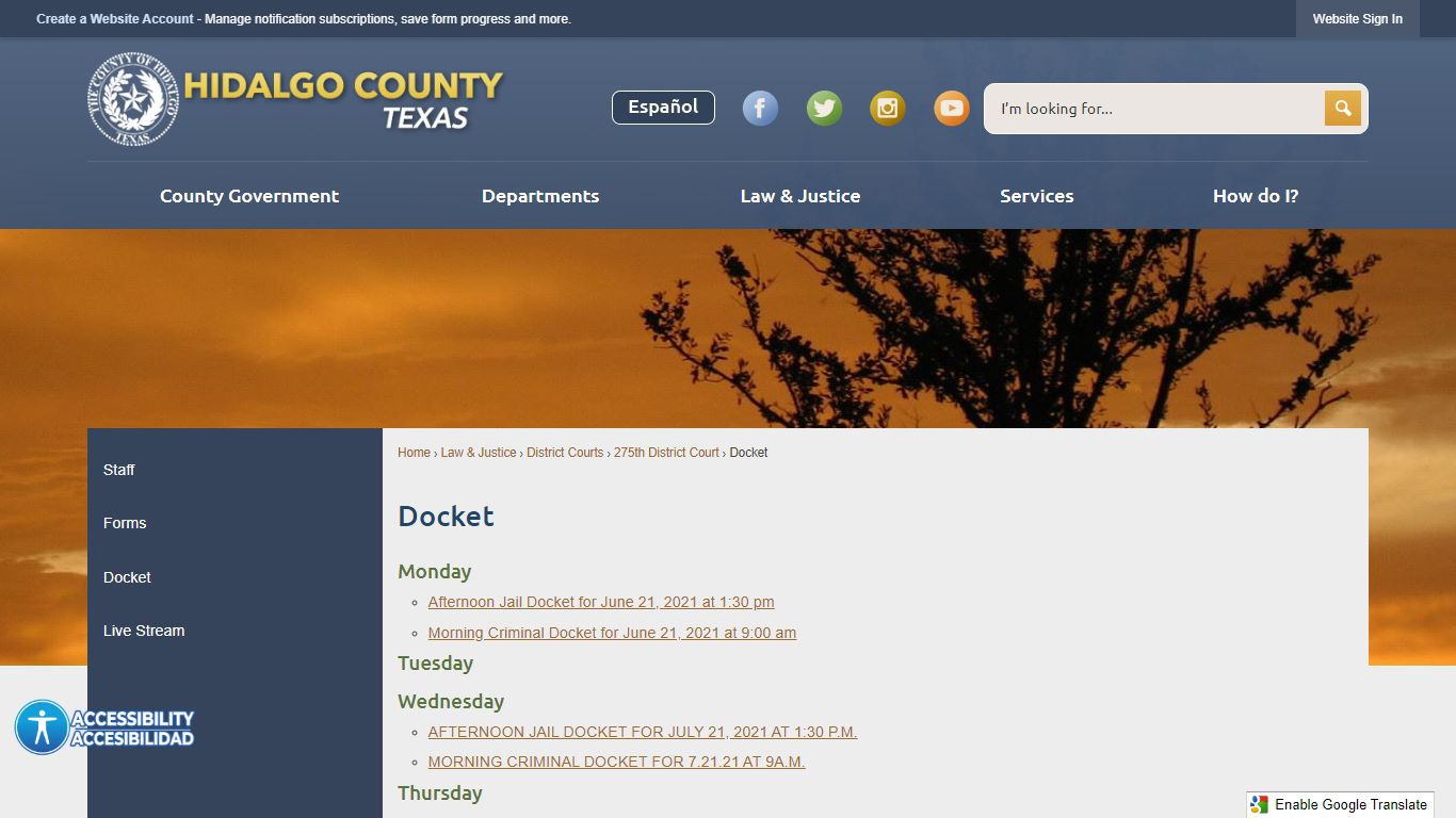 Docket | Hidalgo County, TX - Official Website
